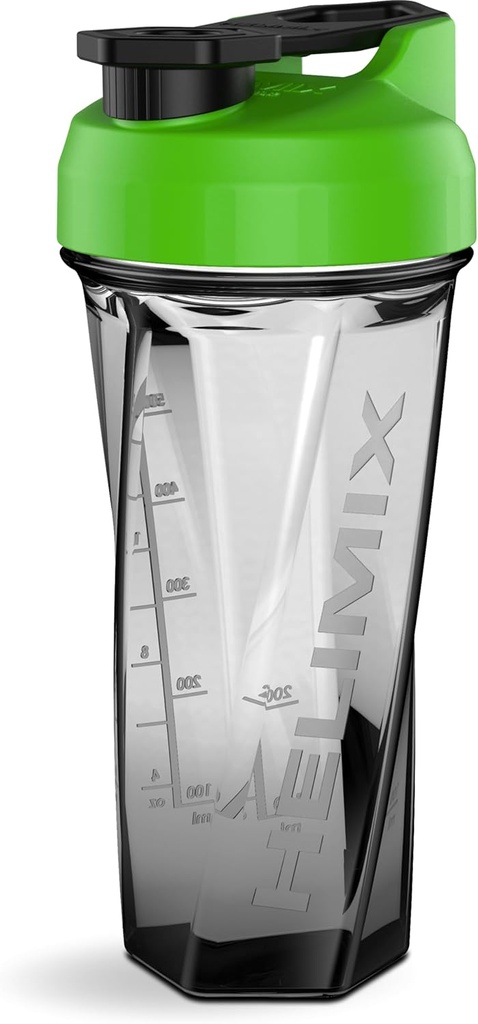 HELIMIX 2.0 Vortex Blender Shaker Bottle Holds upp till 28oz | No Blending Ball or Whisk | USA Made | Portable Pre Workout Whey Protein Drink Shaker Cup | Mixes Cocktails Smoothies Shakes | Top Rack Safe