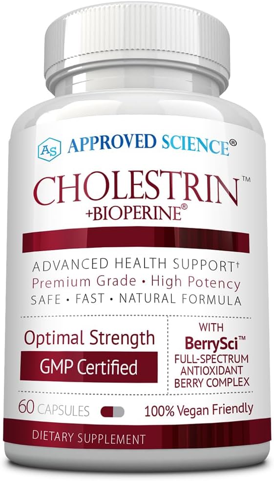 Godkänd Science Cholestrin - Lipid Level Support - Antioxidanter, Lecithin, Berberine HCL, Berries, BioPerine - 60 kapslar - Tillverkad i USA