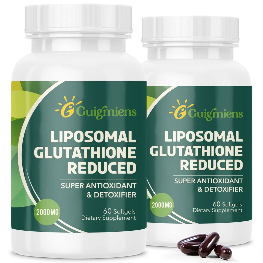 oumebiu Liposomal Glutathione 2000 MG, 10x Bättre Absorption, Glutathione Supplement med Hyaluronic Acid+Collagen Peptide+Resveratrol, Kraftfull Antioxidant, Hälsa Åldrande, Immunhälsa, 120 Räkna