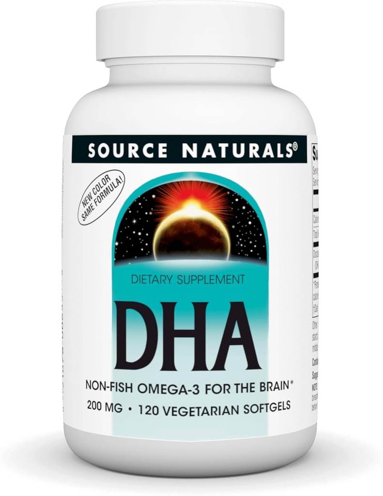 Källa Naturals DHA, Neurominer 200 mg Non-Fish Omega-3 för hjärnan