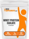 BulkSupplements.com Whey Protein Isolate Powder - Osmakad Whey Protein Powder, Nutritional Supplement - Gluten Free, 30g per Servering, 1kg (2,2 lbs) (Pack av 1)