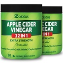Zolotus Apple Cider Vinegar kapslar 32in1, med gurkmeja, kanel, mjölk Thistle, Berberine, Elderberry, Quercetin - (2 Packs) 60 kapslar