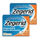 Zegerid OTC, 24-timmars Heartburn Relief, Acid Reflux Medicine och Antacid, behandlar Frequent Heartburn, Omeprazole 20mg + Sodium Bicarbonate, Proton Pump Inhibitor (PPI), två 42ct Cartons