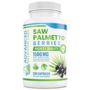 Saw Palmetto Berries & Extract - 1500 mg Saw Palmetto Supplement för män och kvinnor - DHT Blocker för hårväxt, prostatastöd och urinhälsa - 120 Vegan kapslar