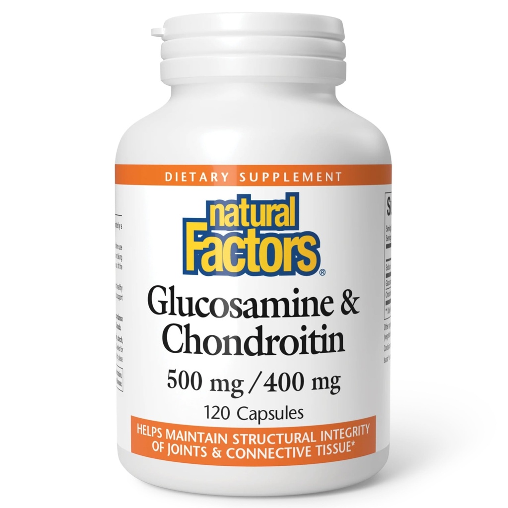 Natural Factors, Glucosamine & Chondroitin, Supports Healthy Joints and Connective Tissue, 120 Capsules