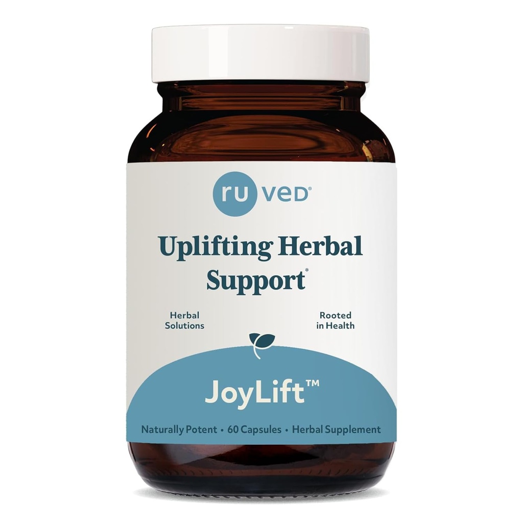 ruvade JoyLift - Saffron och Ashwagandha Supplements, Uplifting Formel för kvinnor och män, Herbal Support för vuxna - 60 vegetariska kapslar (1 greve)