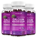 Kalcium Magnesium Zink Gummies med High Absorption Magnesium Glycinate 200mg, Kalcium - Plant Calcium Supplement w / D3 & Sea Moss för ben, muskler, lugn humör och sömnstöd barn & vuxna (3 Pack)