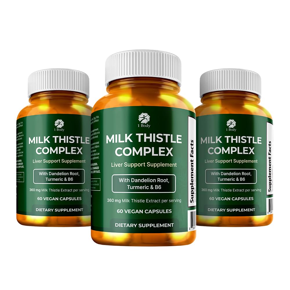 1 Body Liver Support Triple Pack - 180 kapslar - Milk Thistle och Dandelion Root