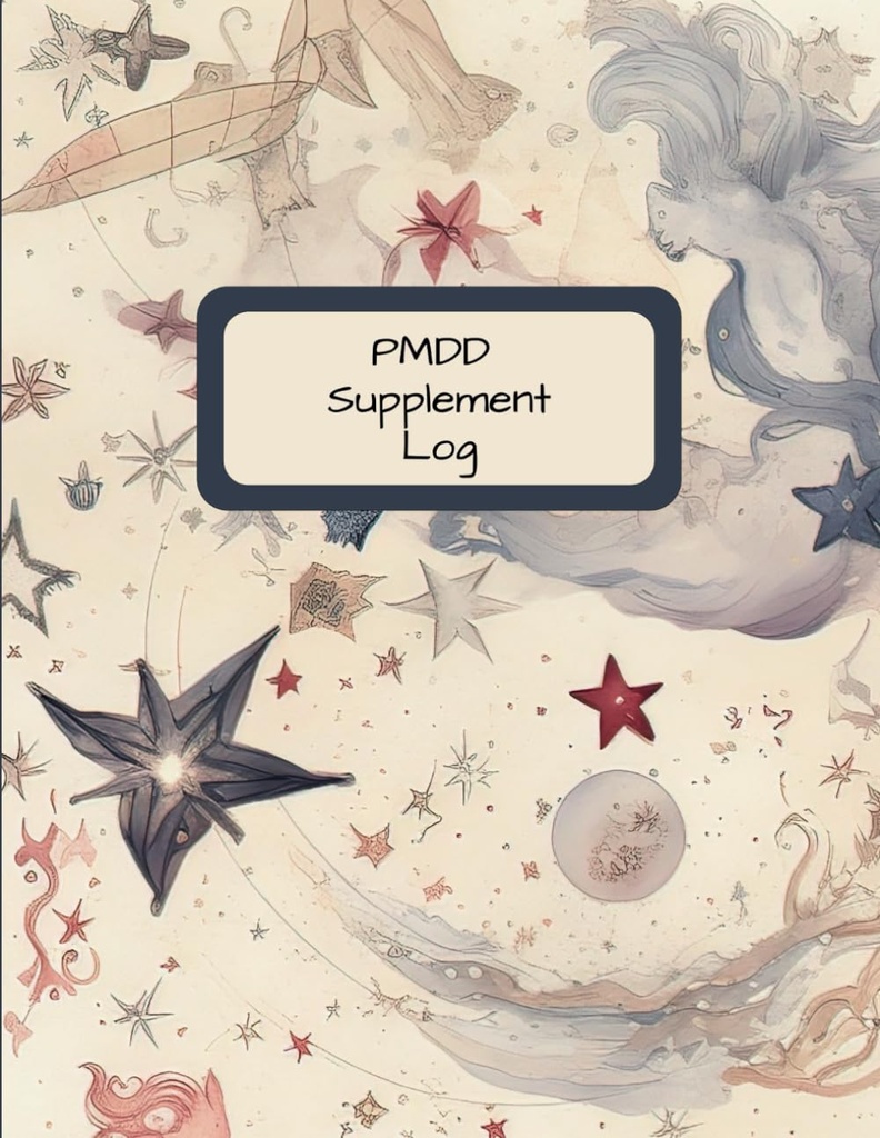 PMDD Supplement Log Book | Log Book för att spela in vitaminer och medicinering för premenstruell dysforisk störning