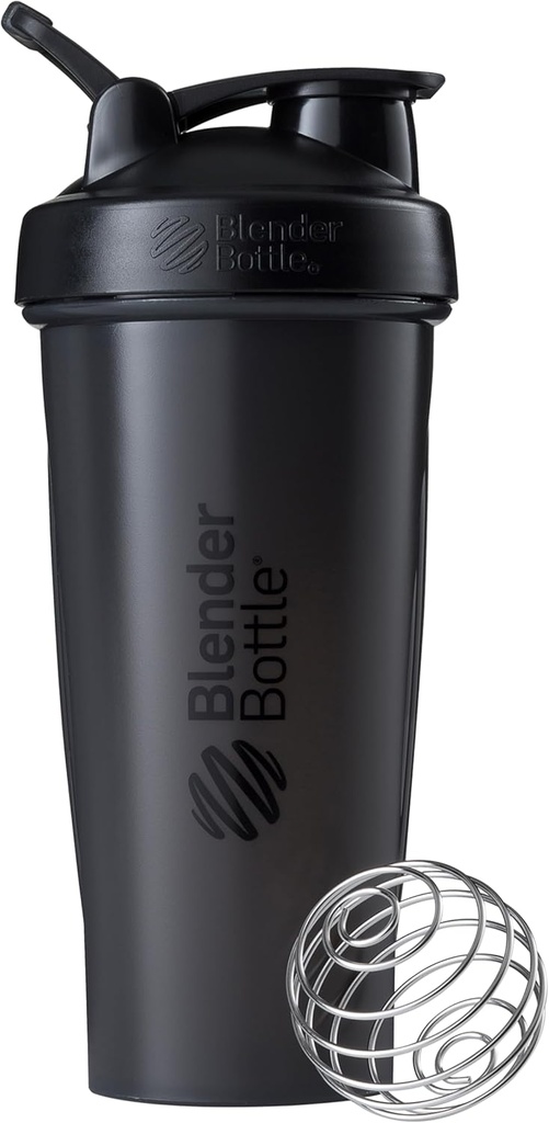BlenderBottle Classic Shaker Bottle Perfekt för Protein Shakes och Pre Workout, 28-Ounce, Black