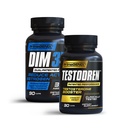 2X-TESTO Stack | DIM 3X & Testodren Bundle | Stöd testosteronnivåer | Förbättra muskeltillväxt | Made in USA