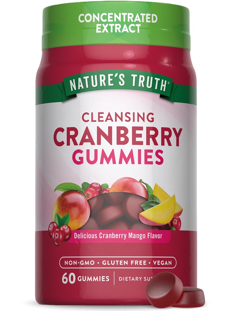 Naturens Sanning Cranberry Gummies | 60 greve | Vegan, icke-GMO & Gluten fri tillägg | Cranberry Mango smak