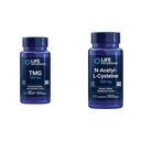 Life Extension TMG 500 mg - Trimethylglycine Supplement - uppmuntrar hälsosamma Homocysteinnivåer och N-Acetyl-L-Cysteine (NAC), Immune, Respiratory, Liver Health, NAC 600 mg