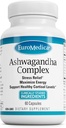 EuroMedica Ashwagandha Complex - Tillägg för att stödja Adrenal Health - Ashwagandha Supplement med Rhodiola Rosea Extract - Herbal Supplement för att stödja energi och koncentration - 60 kapslar