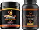 Gorilla Mind Pre Workout (Cherry) + Premium Whey Protein (Chocolate) - Omfattande Stack för att driva maximala träningsresultat