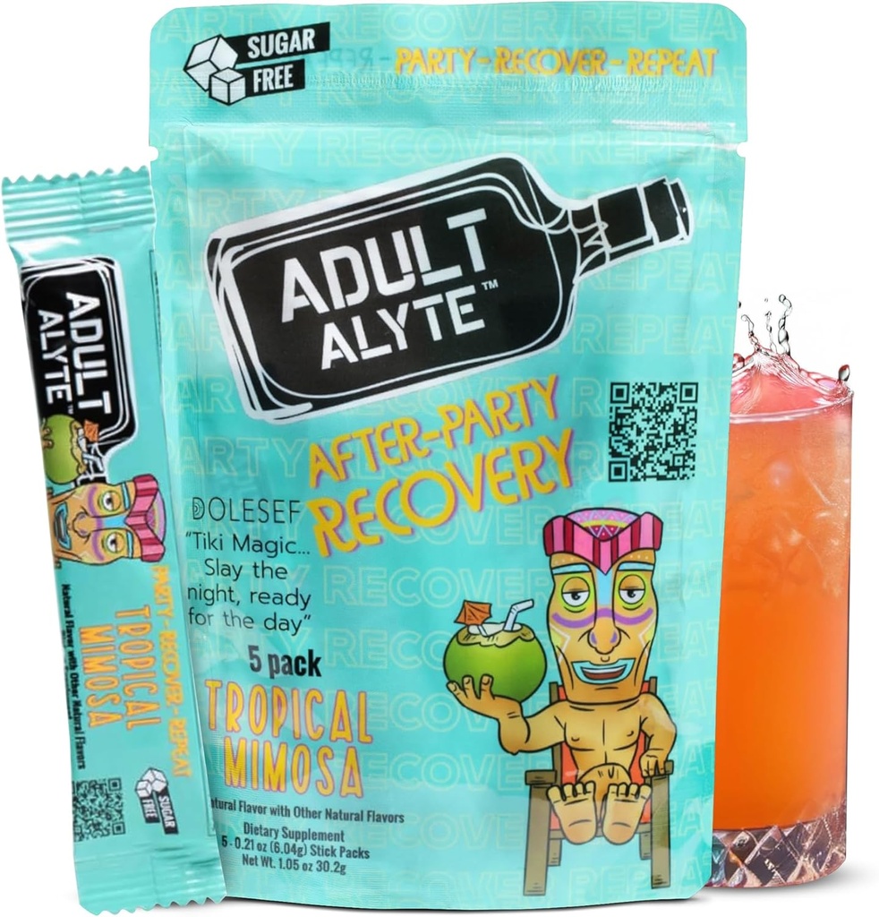 Efter Alkohol Aid Wellness Vitaminer Jag Återställer Bättre Mornings I Dihydromyricetin DHM & B Vitaminer Komplex I Antioxidanter Supplement och Liver Support I 5 Pulver Stick Drink Packets I Tropical Mimosa