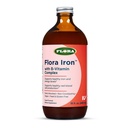 Flora Iron - Vegan Liquid Iron Supplement med B Vitaminer - Erbjuder Red Blood Cell & Energy Support - Yeast-Free & Gluten-Free - Delicious Fruit Juice Base - 15 fl. oz. Glasflaskan