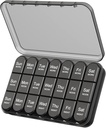 Daviky Pill Organizer 3X per dag, Weekly Pill Box 7 Day, Travel Pill Case med stora behållare, Light-Proof Pill Case för vitaminer, medicinering, kosttillskott och fiskoljor (Black)