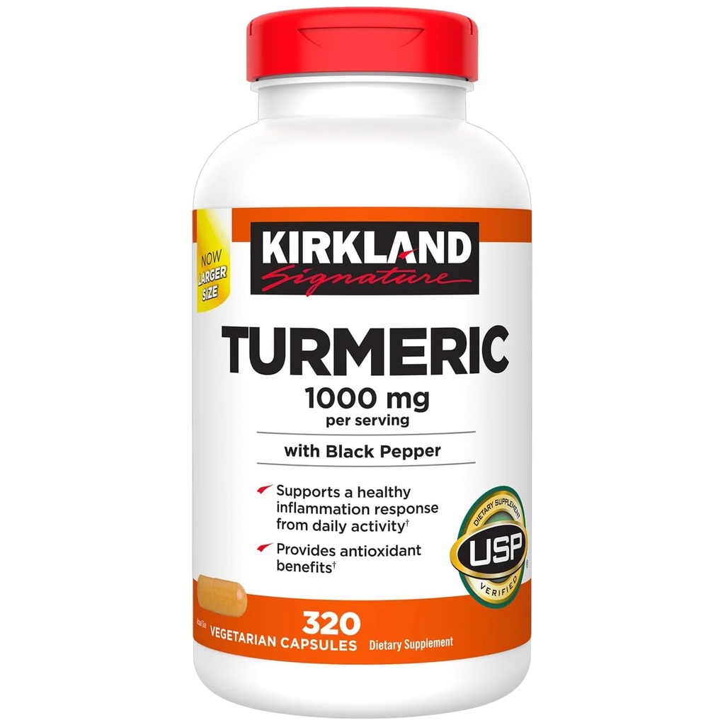 Kirkland Signature Turmeric med Black Pepper, 1000mg (320 greve)
