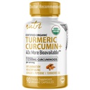 Naturens Fusions Nutri Organic Turmeric Supplement 1425mg - 40x More Bioavailable - 95% Curcuminoids - Turmeric Curcumin med Black Pepper, Ginger & Turmeric Oil - Supplement
