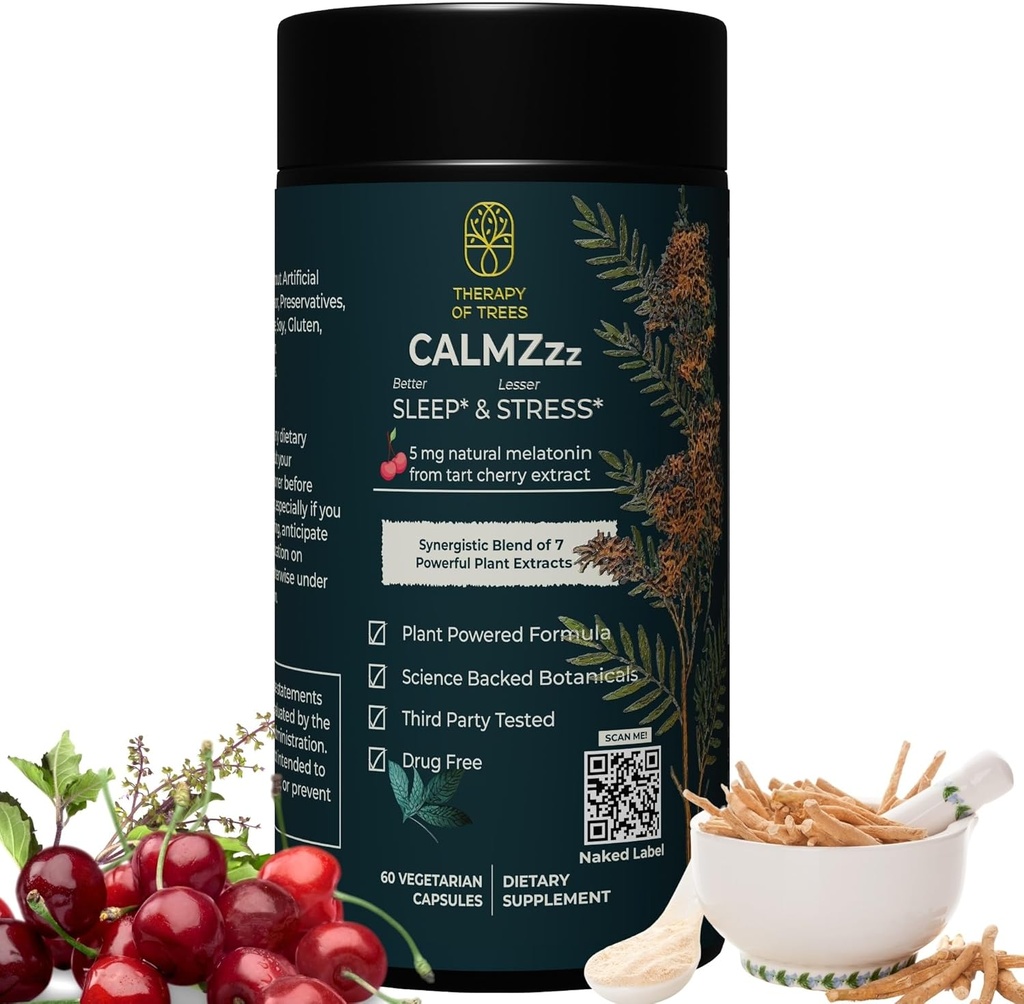 Avancerad sömnhjälp med Melatonin och 7 Super Plants | Non-Habit Forming, 100% naturligt sömntillägg | Endast växter Ingen Anna, Naturliga sömnhjälpmedel för vuxna | Melatonin 5mg