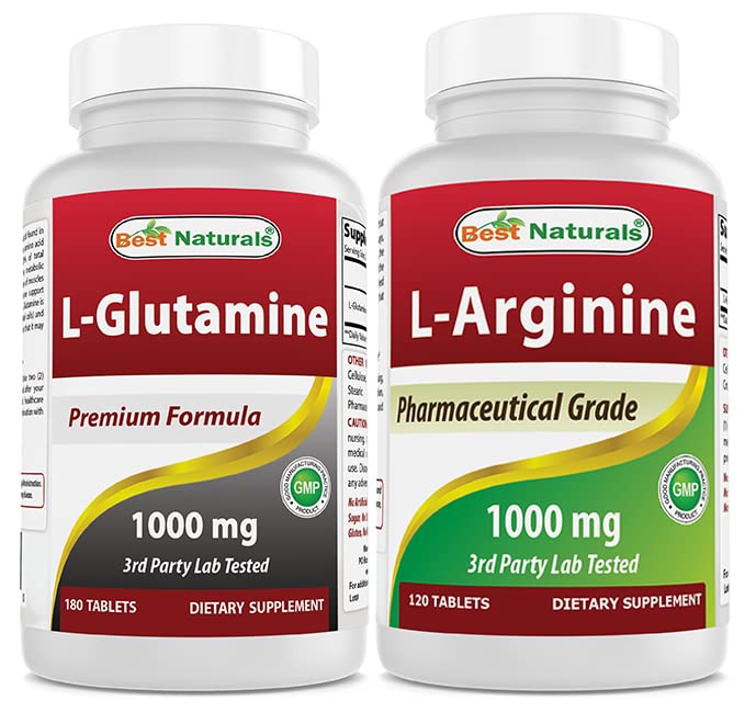 Bästa naturliga L-Glutamin 1000mg & L-Arginin 1000 mg