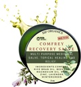 SSF Organics Comfrey Recovery Salve. Organisk växtbalm för ben, muskler, gemensamma, knän, hud, svullnad och tatuering vård. Handgjord, långsam infuserad. Inga kemiska filler. 2 oz