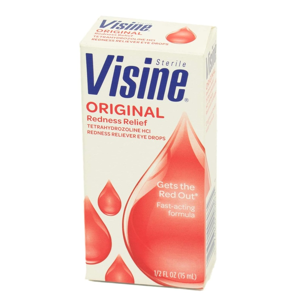 J & J Visine Eye Drops, Visine Original Eye Drops.5 oz. Flaska (Packaging May Vary)