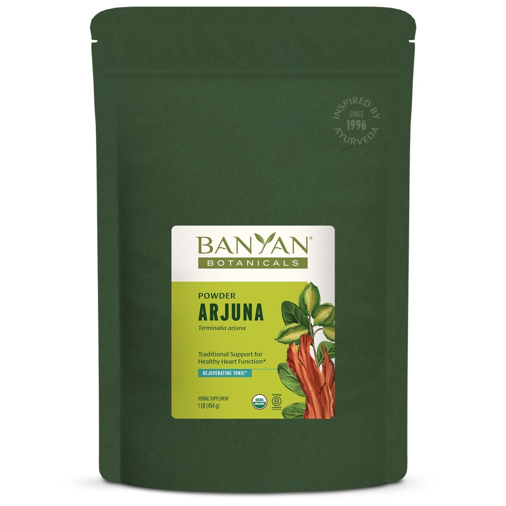 Banyan Botanicals Arjuna Bark Powder - Organic Arjuna (Terminalia Arjuna) - Natural Herbal Heart Health Supplement och Rejuvenating Tonic * - 1 lb. - Non-GMO Sustainably Sourced Vegan
