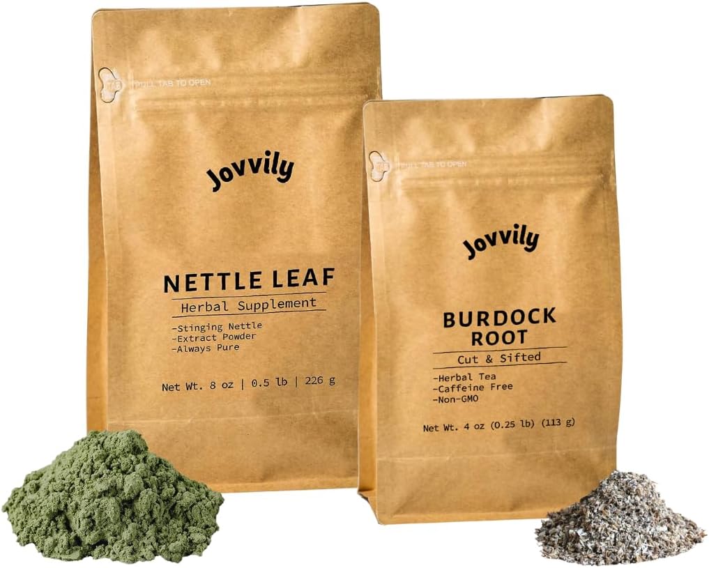 Nettle Leaf Powder och Burdock Root Bundle, Olika storlekar, Herbal Supplements & Teas