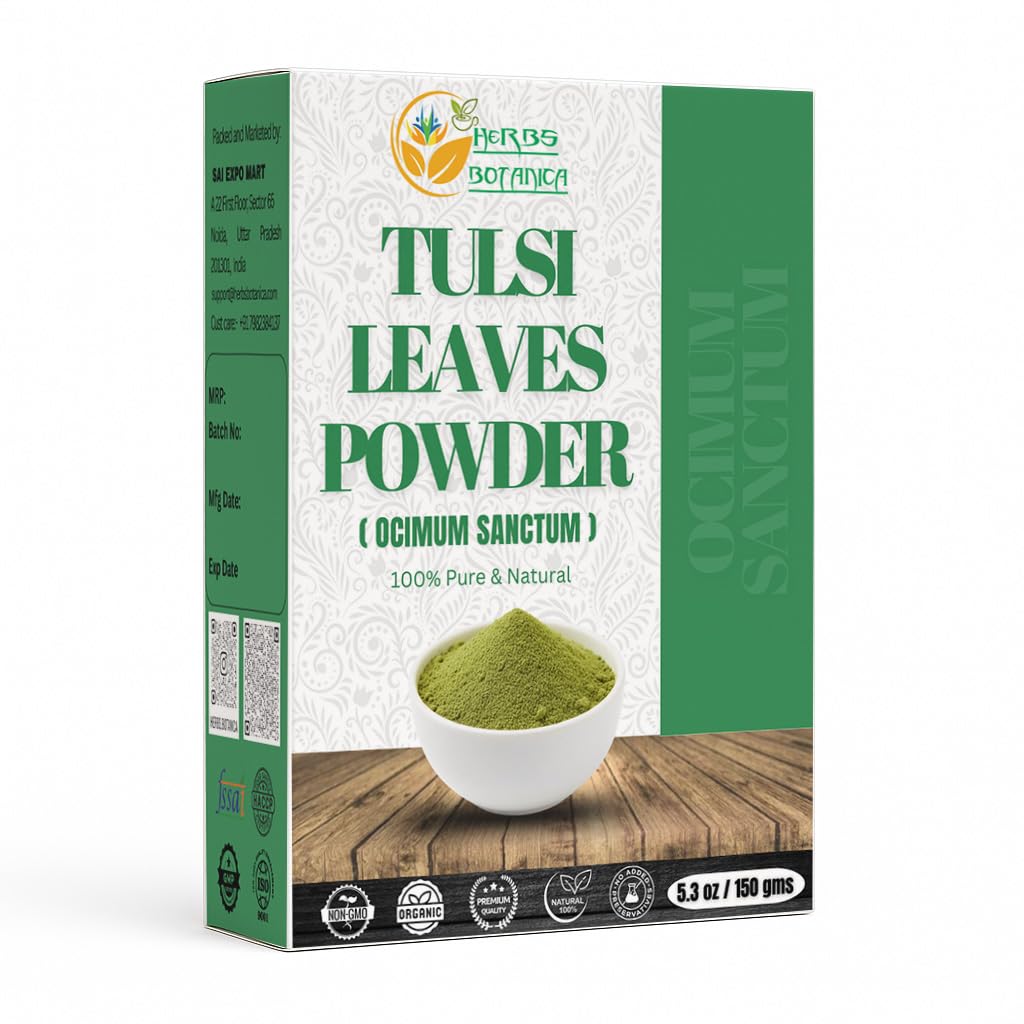 Herbs Botanica Tulsi Powder Tulasi Holy Basil Tulsi Powder Ocimum Sanctum Vitality & Wellness - Rena, naturliga och uppfriskande immunitet Naturligtvis 5,3 oz