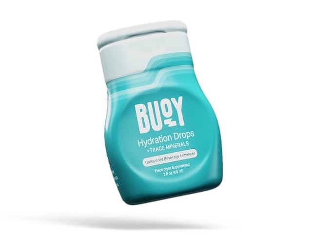 Buoy Electrolyte Drops | No Sugar, No Sweeteners | Trace Minerals, Vitaminer & Antioxidanter | Syfte osmakad | Perfekt för alla drycker | Daglig Hydration Supplement (1, Osmakad)