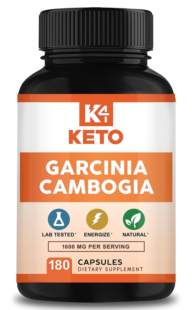 Garcinia Cambogia 1600 mg (180 kapslar) - Pure Natural Extract Supplement Pills - Standardiserad Garcinia Cambogia Alternativ till droppar, Gummies, Liquid, Tea & Powder