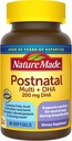 Nature Made Postnatal Multivitamin + DHA 200 mg, 60 Softgels, för att stödja Nursing Moms & Babies Under amning, Postnatal Vitaminer & Nutrients Inkludera järn, Vitamin D3, Calcium, jod