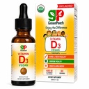 GreenPeach Liquid Vegan Organic Vitamin D 400 till 1600 IE - D3 droppar för småbarn, barn, baby och spädbarn, vitamin D baby droppar, naturliga, 60 portioner