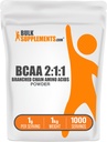 BulkSupplements.com BCAA 2:1:1 Powder - Branched Chain Amino Acids, BCAAs Amino Acids Powder - Unflavored & Gluten Free, 1g per Servering, 1kg (Pack of 5) (11 lbs)