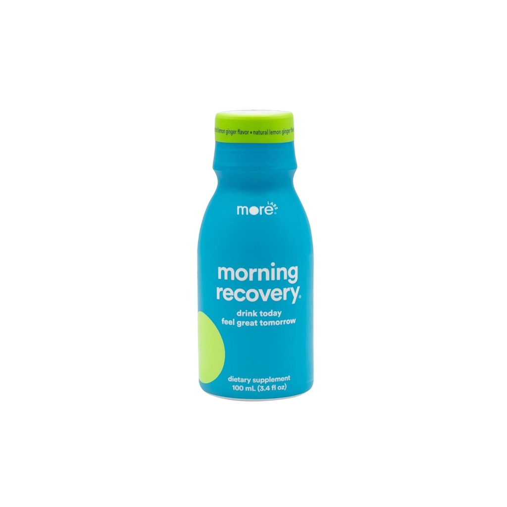 Morning Recovery Electrolyte, Milk Thistle Drink Proprietary Formulation to Hydrate medan du dricker för morgonåterhämtning, högt lösligt flytande DHM, Lemon Ginger, Pack av 1