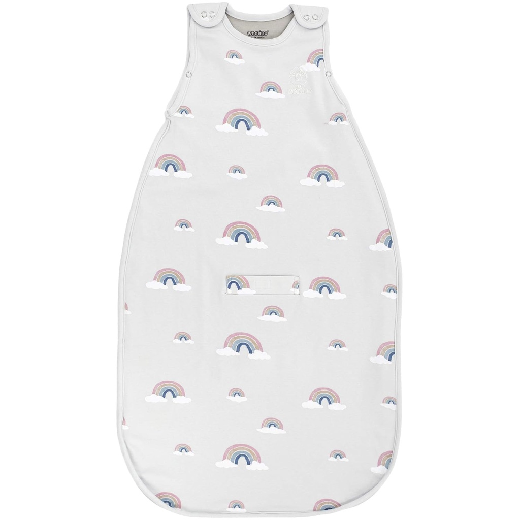 Woolino Merino Wool Ultimate Baby Sleep Sack - 4 Season Baby Wearable Blanket - Two-Way Zipper Justerbar sovsäck för spädbarn och småbarn - Universal Size (2-24 månader) - Rainbow