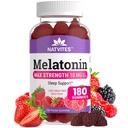 Melatonin Gummies Max Styrka 10mg Pectin Gummies, Hjälper med sömnstöd, Berry Flavor Gummy, 100% Drug Free, 180 greve (Pack av 1)