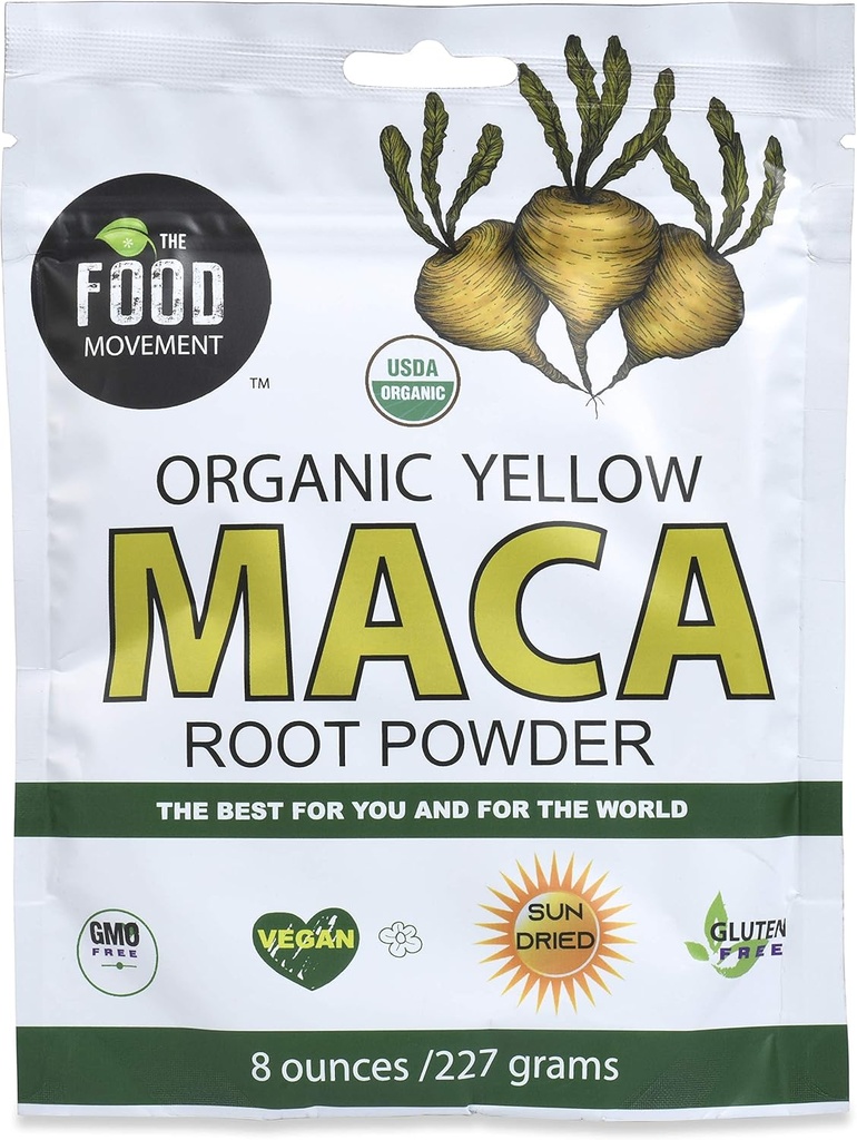 Food Movement Organic Yellow Maca Root 8 oz