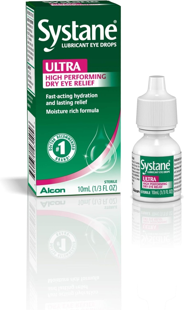 Systane Ultra Lubricant Eye Drops, Artificial Tears för Dry Eye, Single Pack, 10 ml