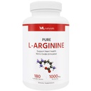 ML Naturals Rena L-arginin 1000 mg 180 grönsaks kapslar. Aminosyra, kväveoxidstimulator och stöder hjärthälsa, NSF-certifierad och cGMP-kompatibel.