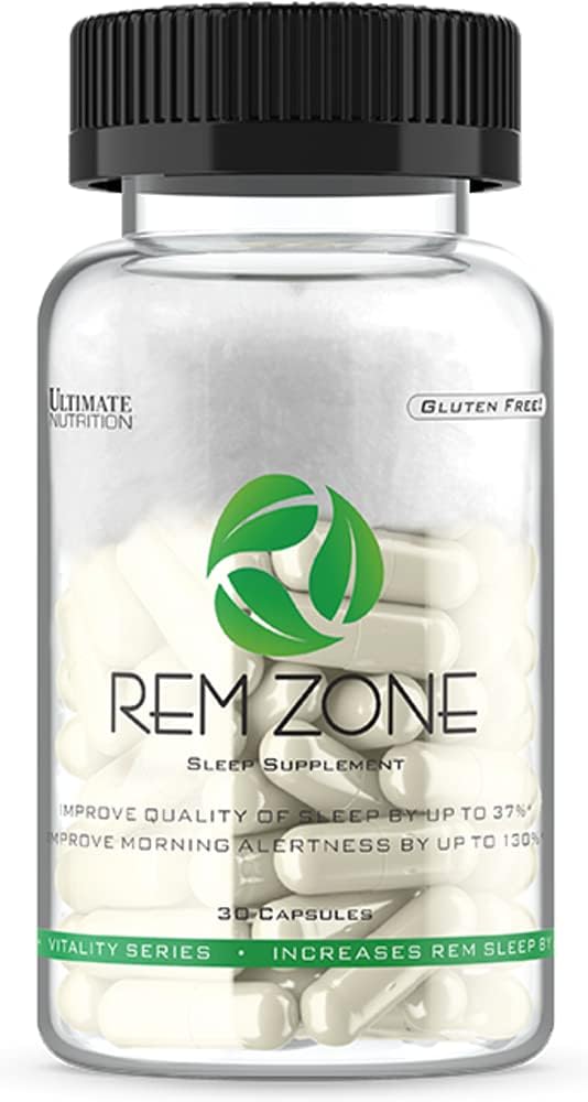 Ultimate Nutrition REM Zone Supplement, omfattande formel för vila, örter för en bättre nattsnooze, glutenfri, 30 Vegan kapslar