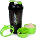 XTK Shaker Bottle 16OZ Protein Shaker Bottles med Mix Ball Portable Sports Water Bottle Leak Proof GYM Cup för proteinblandningar med lagring & Pill Organizer, idealisk för Pre Workout, BPA Free (Grönt)