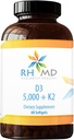 RHMD D3 5 000 + K2 Kosttillskott (60 Softgels)