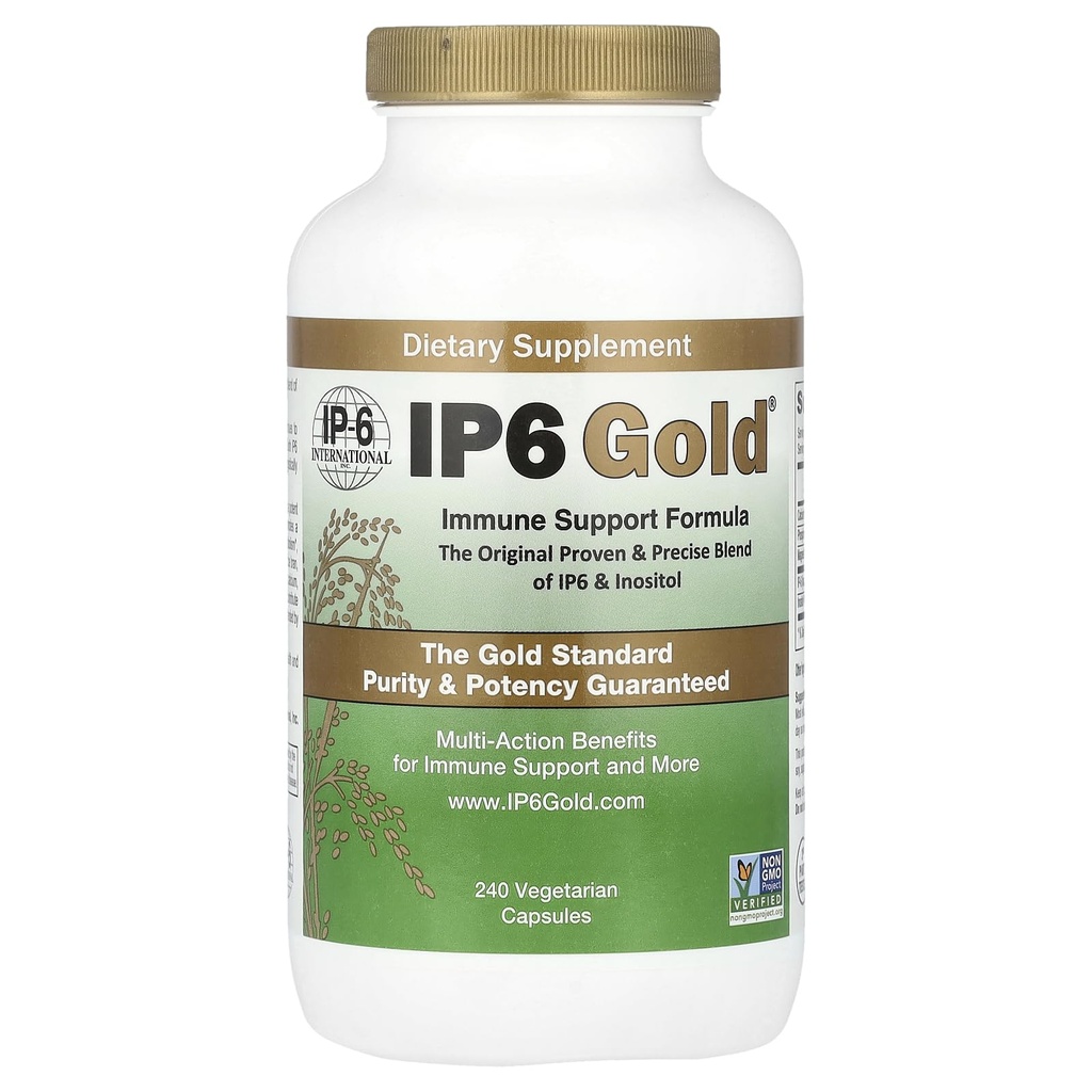 IP6 Gold Immune Support Formel, 240 vegetariska kapslar
