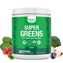 Nested Naturals Super Greens Daily Superfood Powder - Certified USDA Organic Green Powder w/20+ Whole Foods, Spirulina Powder,Wheat & Barley Grass - Probiotika, Fiber & Enzymes - Original smak, 30