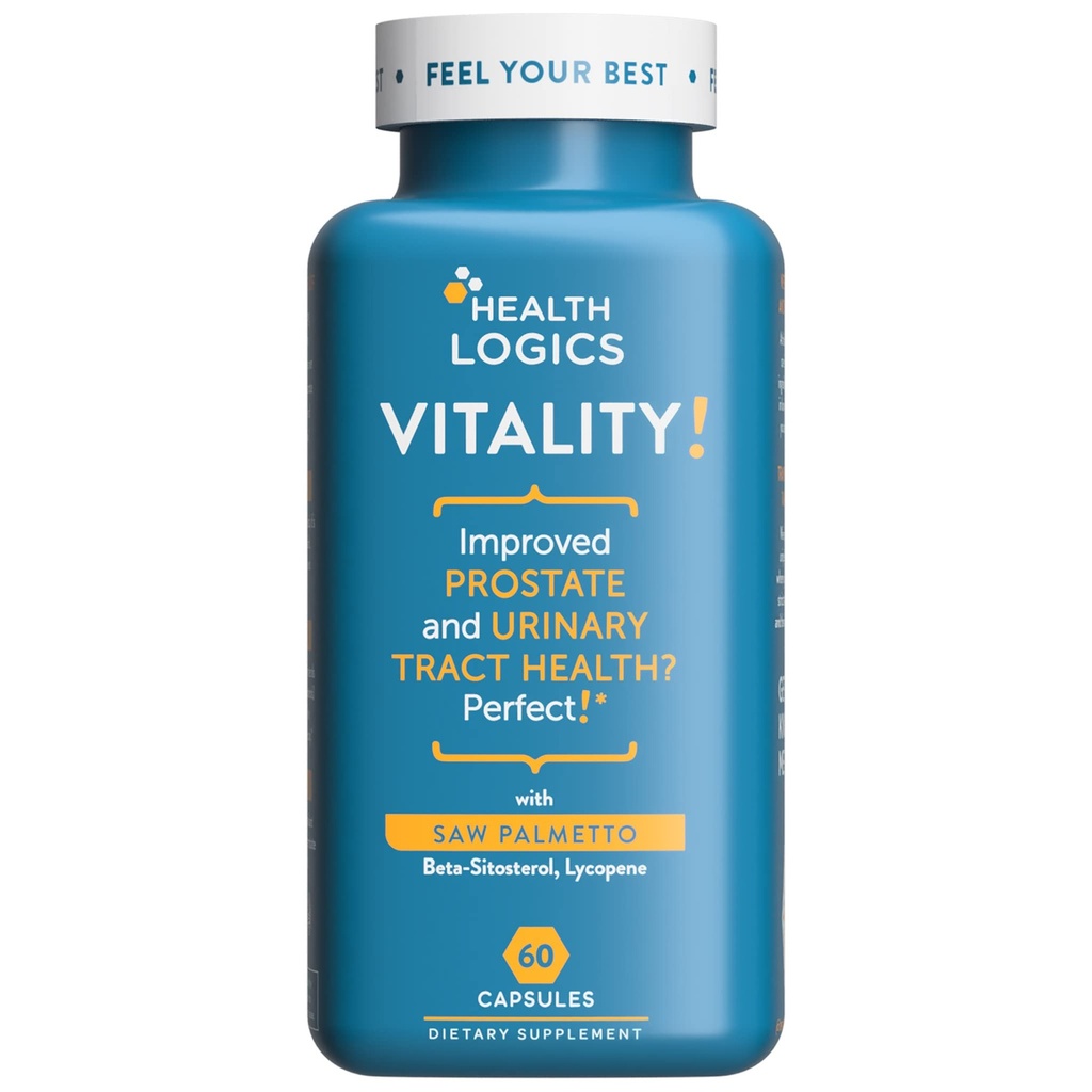 Hälsologik Vitalitet! Prostate Health Formel-med Saw Palmetto, Phytosterols, Lycopene, Pumpkin, Stinging Nettle-Supports Prostate och Urinary Health