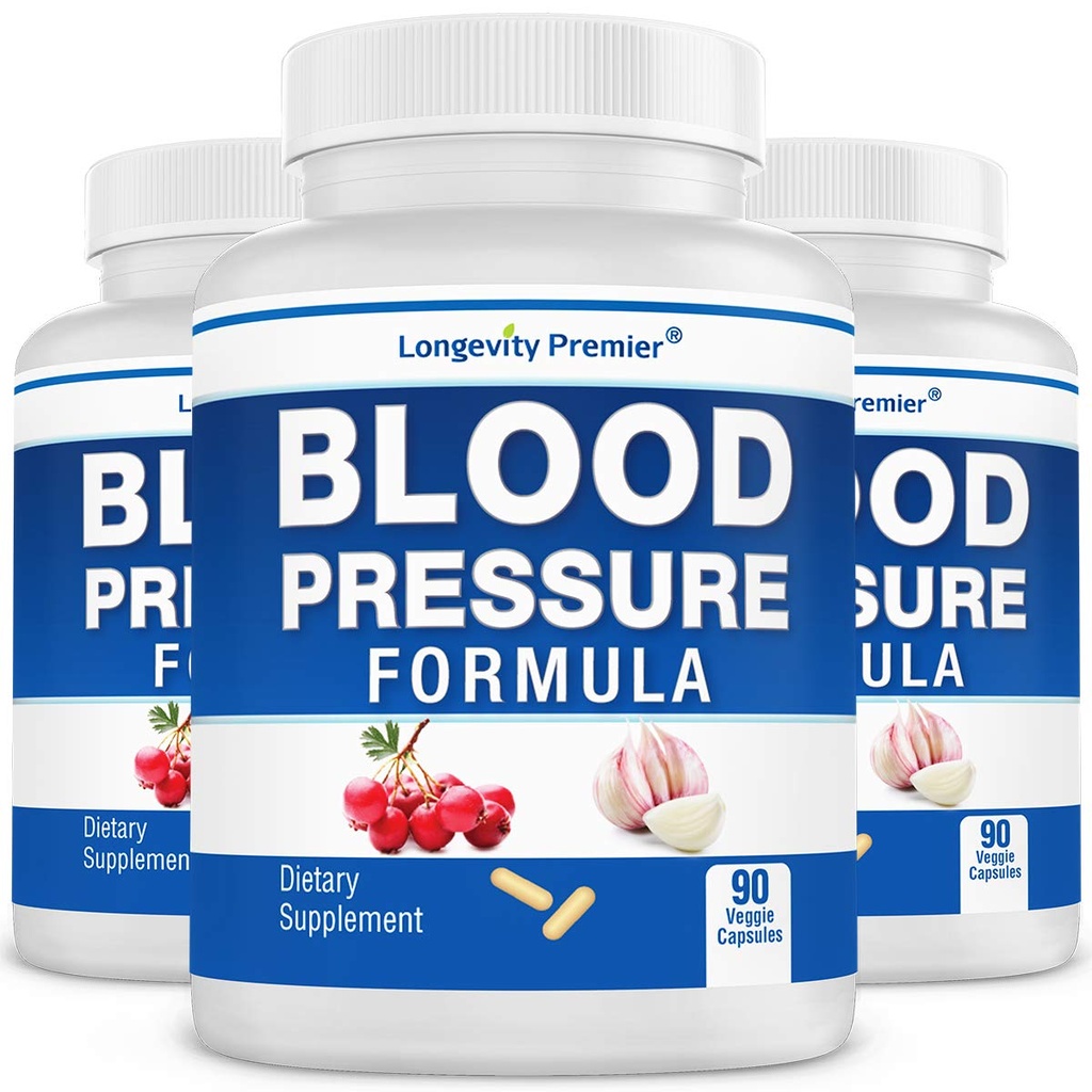 [3-Bottle Value Pack] Longevity Blood Pressure Formel - med 12 + naturliga örter. Dietary Support Supplement