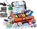 Scherber Fully-Stocked Premium First Responder Bag | HSA / FSA Godkänd | Stor Pro EMT / EMS Trauma, Bleeding & Oxygen Medical Kit | CAT Tourniquet, HyFin Chest Seal & 260 + First Aid Supplies (Orange)